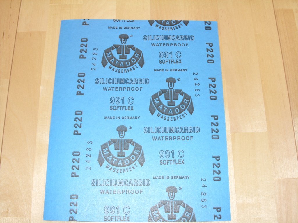 Starcke Matador Wet and dry sandpaper. C Weight 1 pack of 10 sheets P220