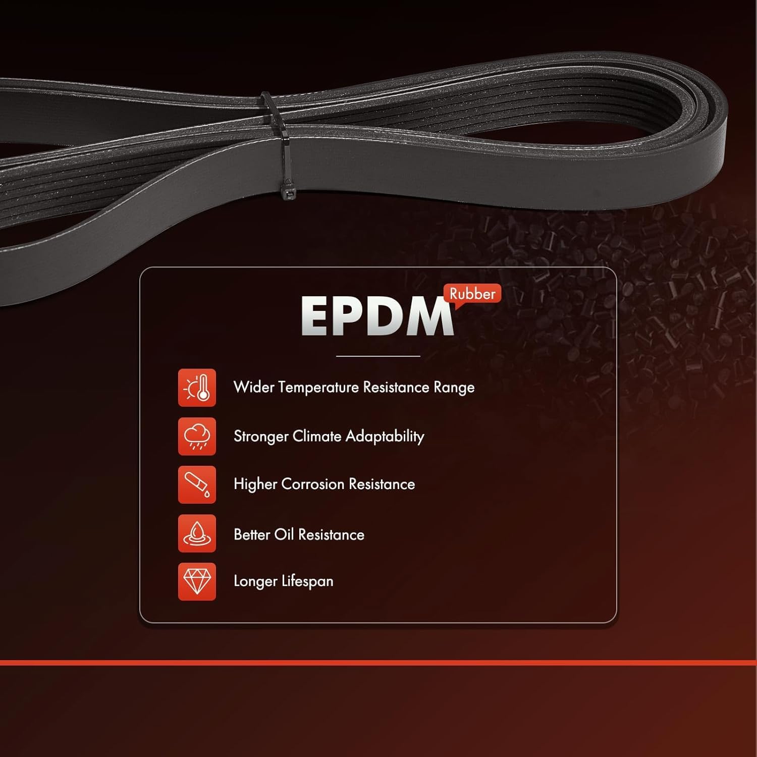 A-Premium Serpentine Belt 122.28 In Supercharger Heavy-Duty For Ford Mustang 2005 2006 2007 2008 2009 2010, V8 4.6L