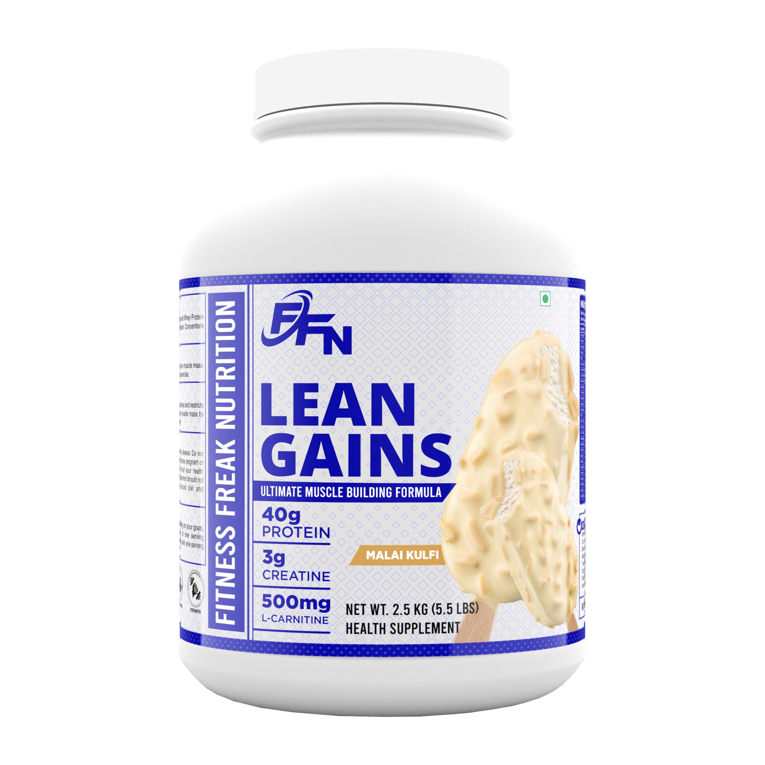 Fitness Freak Lean Gainer 5.5 lbs High-Protein, Moderate-Carb Formula for Lean Muscle Growth & Recovery, Low Fat, Nutrient-Enriched, Perfect for Clean Bulking & Performance (Malai Kulfi)-image-36
