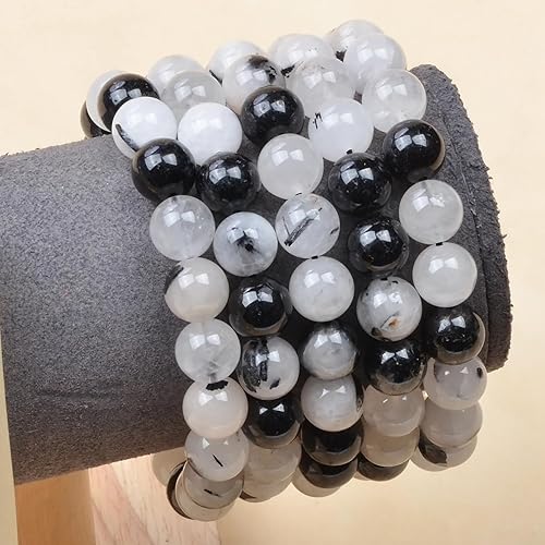 Vista 207 de MASSIVE BEADS Pulsera elástica de yoga hecha a mano con piedra natural, cristal curativo, energía, regalos para adultos unisex de 0.157 in, 0.236