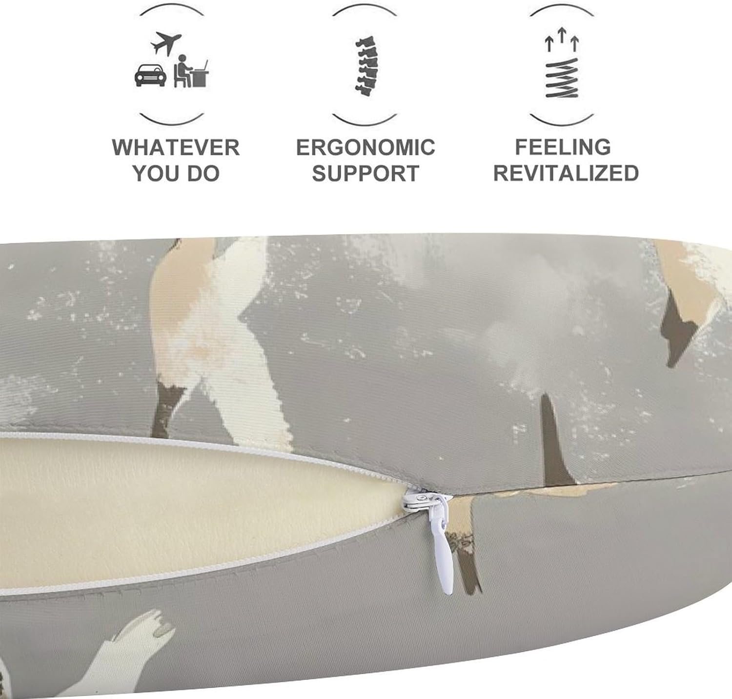 Vintage Flying Birds Memory Foam Pillows U Shaped Travel Neck Pillow