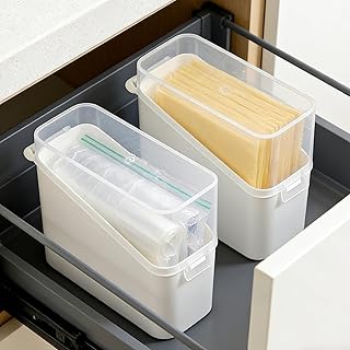 Cheese Slice Container Set 2Pcs, Fridge Storage Box Set, Stackable Design and Clear Lid for Box, Cheese, Tea Bags and Spices