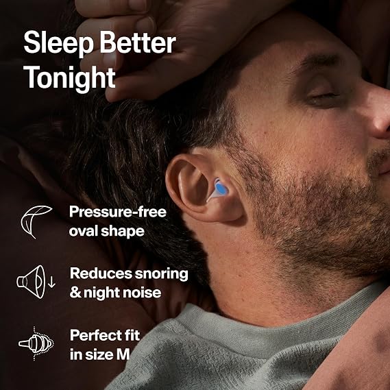 Alpine SleepDeep Earplugs for Sleeping Side Sleepers & Snoring Ultra-Soft Noise Reducing Earplugs 27dB NRR Hypoallergenic, Silicone-Free 1 Pair (M)