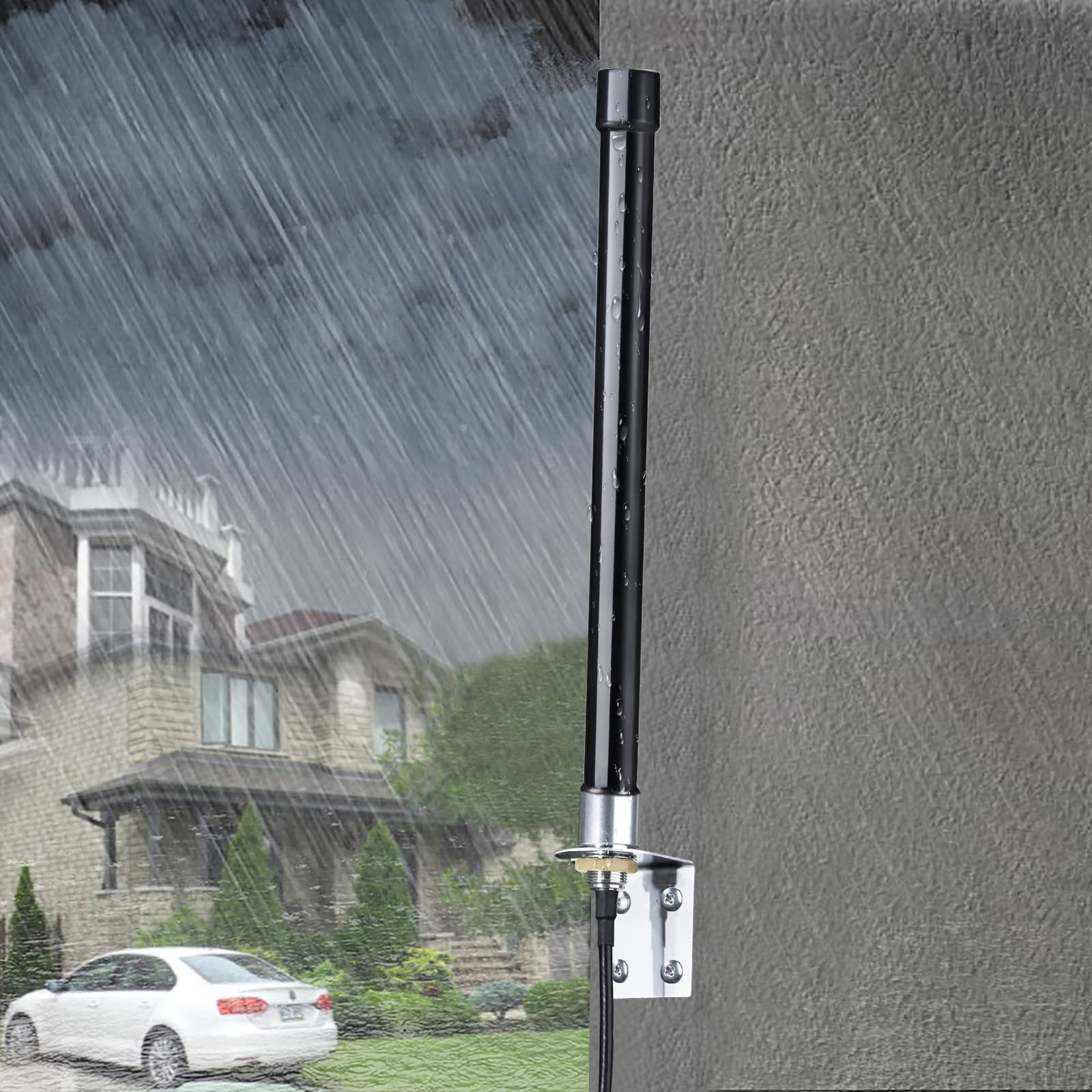 Bingfu Antenna 4G LTE 3G GSM Esterna Fibra di Vetro 5 dBi MIMO SMA Maschio | Montaggio a Parete, Impermeabile, Cavo 3 m, Omnidirezionale, per Router CPE, Modem SIM, Telecamera, Gateway IT Cellulare