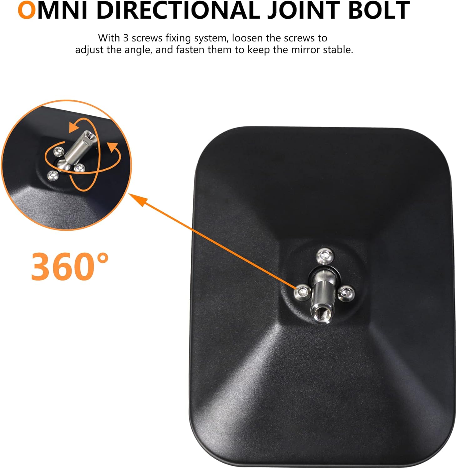 Doors Off Mirrors for 2007-2025 Jeep Wrangler JK JL 4XE Gladiator JT Aluminum Side Rear View Mirror Door Hinge Mount Accessories, Anti-shake, Durable, Black 1 Pair