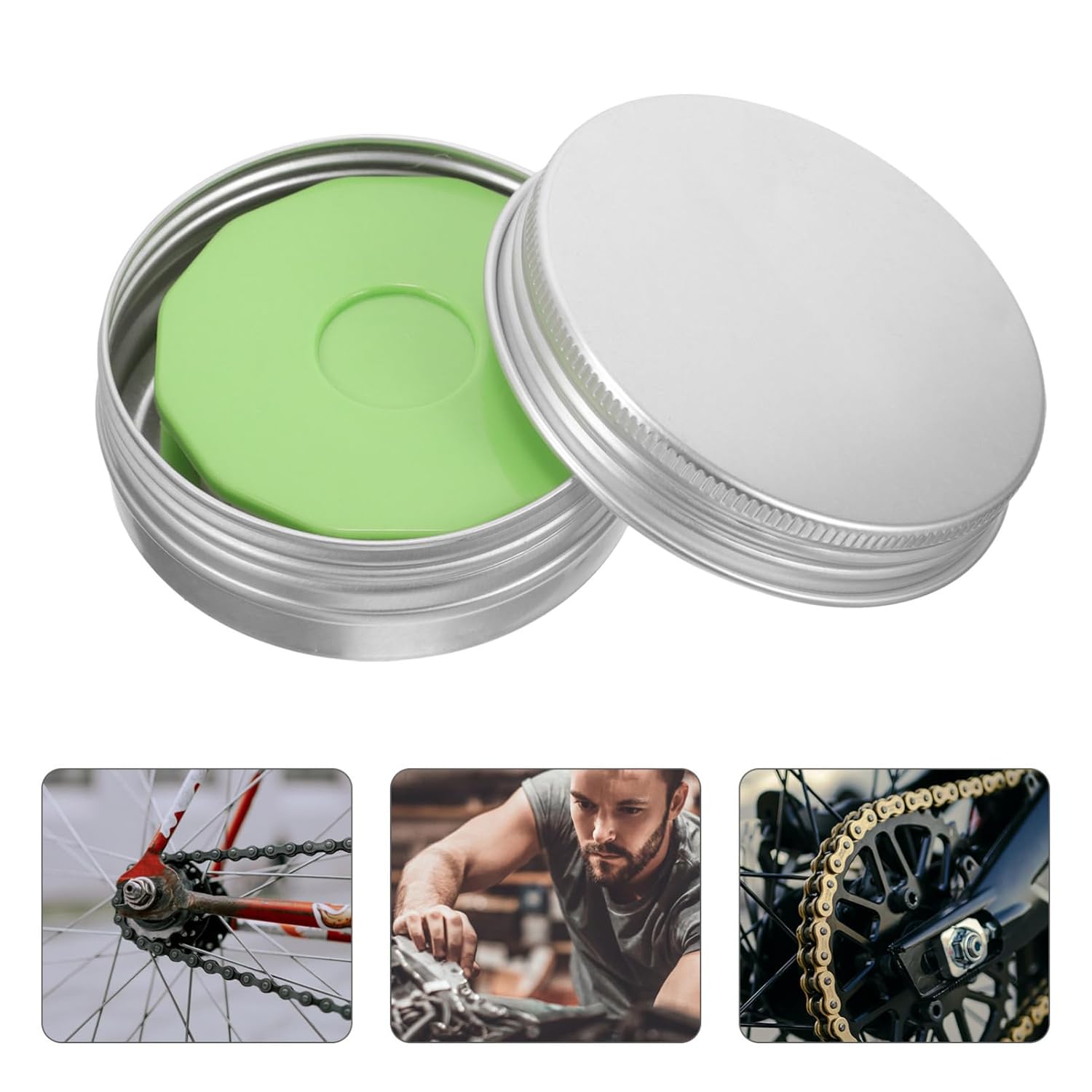 Garneck 2pcs Bike Chain Lubricator Oil Roller Tool Durable Lightweight Portable Bike Chain Oiler for Easy for Cycling Motorcycle Maintenance