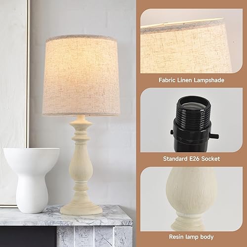 Miniatura 6 de Juego de 2 lámparas vintage rústicas de mesa de granja, lámpara de lectura de noche, mesita de noche, lámpara de tetera, lámpara de escritorio, 22