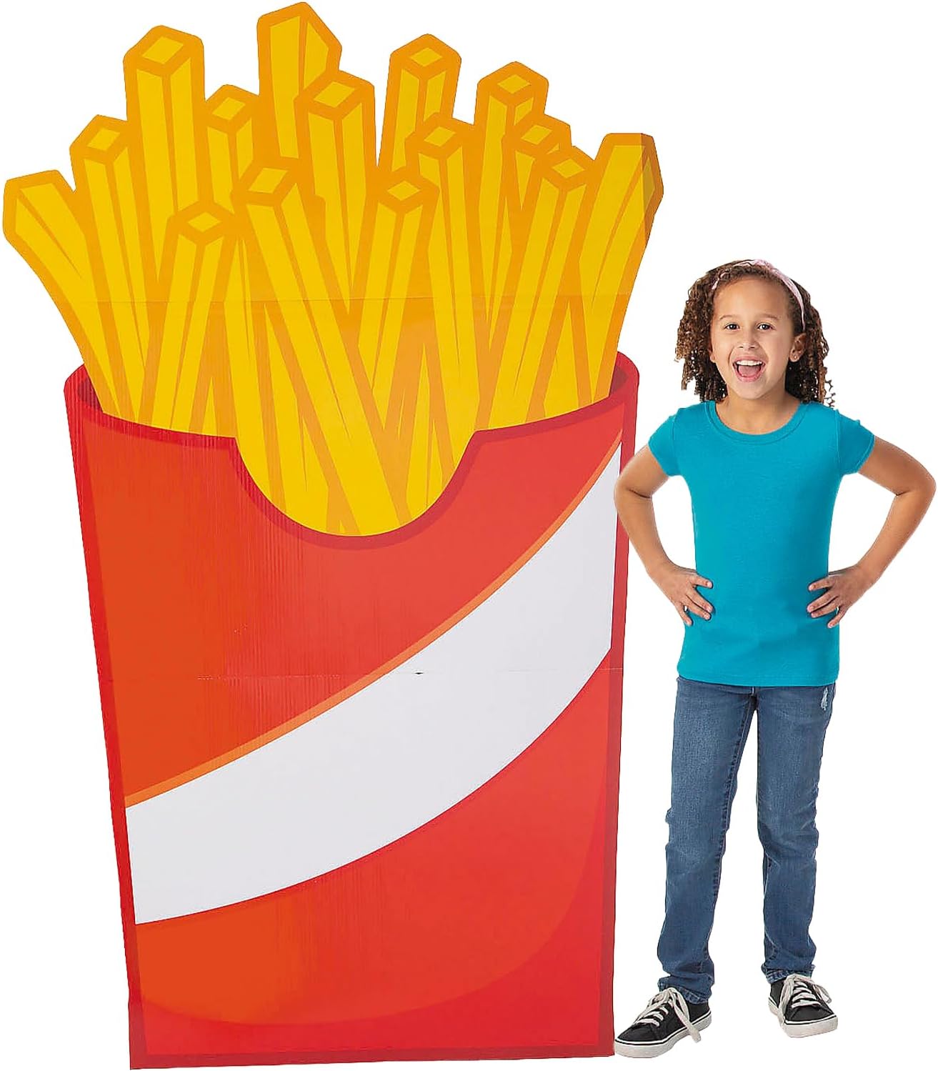 Fun Express 44" x 5 Ft. 6" French Fries Food Party Cardboard Cutout Stand-Up