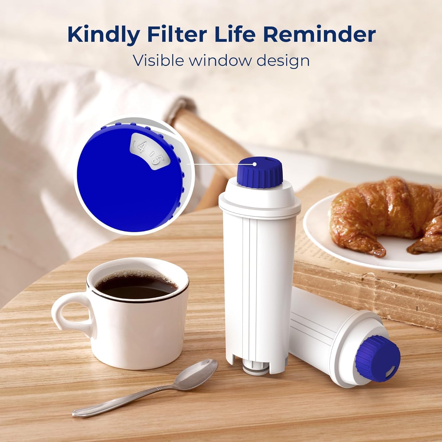 Waterdrop Coffee Water Filter, Replacement for De'Longhi® Water Filter, De'Longhi® Magnifica Evo Water Filter, DLS C002, ECAM/ETAM/EPAM Series, EC680/5, TÜV SÜD Certified, 6 Packs, Bundle