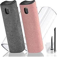 2 Pack Screen Cleaner Spray and Wipe for Laptop Monitor and Car Screens, Phone Touchscreen Mist Cleaning Kit for Cellphone, Tablet, PC, Computer, LCD, Eyeglass, iPhone, iPad, Mac Pro - Grey and Pink