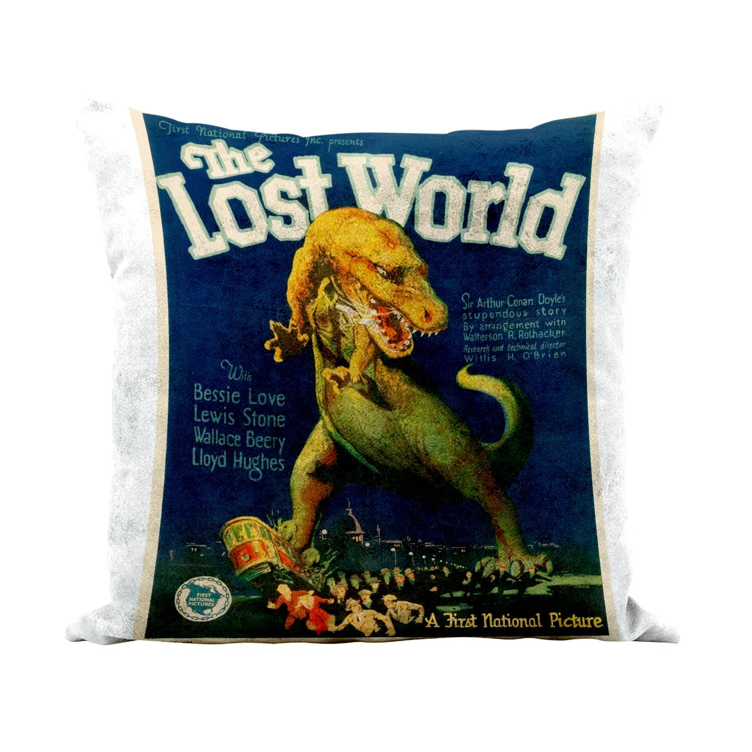 Coussin similicuir blanc 40x40 cm pour décorer votre canapé avec une affiche cinéma vintage