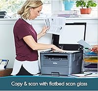 Vista 5 de Impresora láser compacta monocromática Brother, HLL2390DW, copia y escaneo convenientes en mesa plana, impresión inalámbrica, impresión dúplex a dos