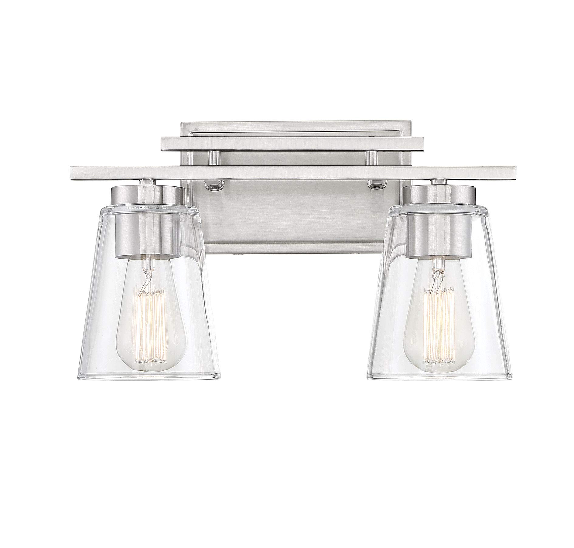 Savoy House 8-1020-2-SN Calhoun Modern Bohemian Clear Glass Bathroom Vanity Wall Light, 2-Light 120 Total Watts, 9