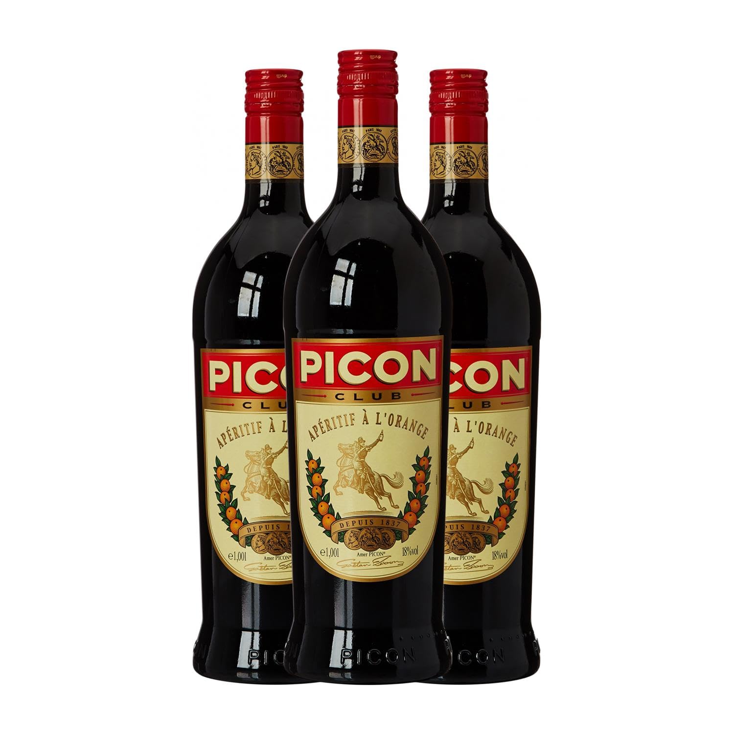 Licores Amer Picon Club Botella Misil 1 L (Caja de 3 Botella Misil de 1 L)