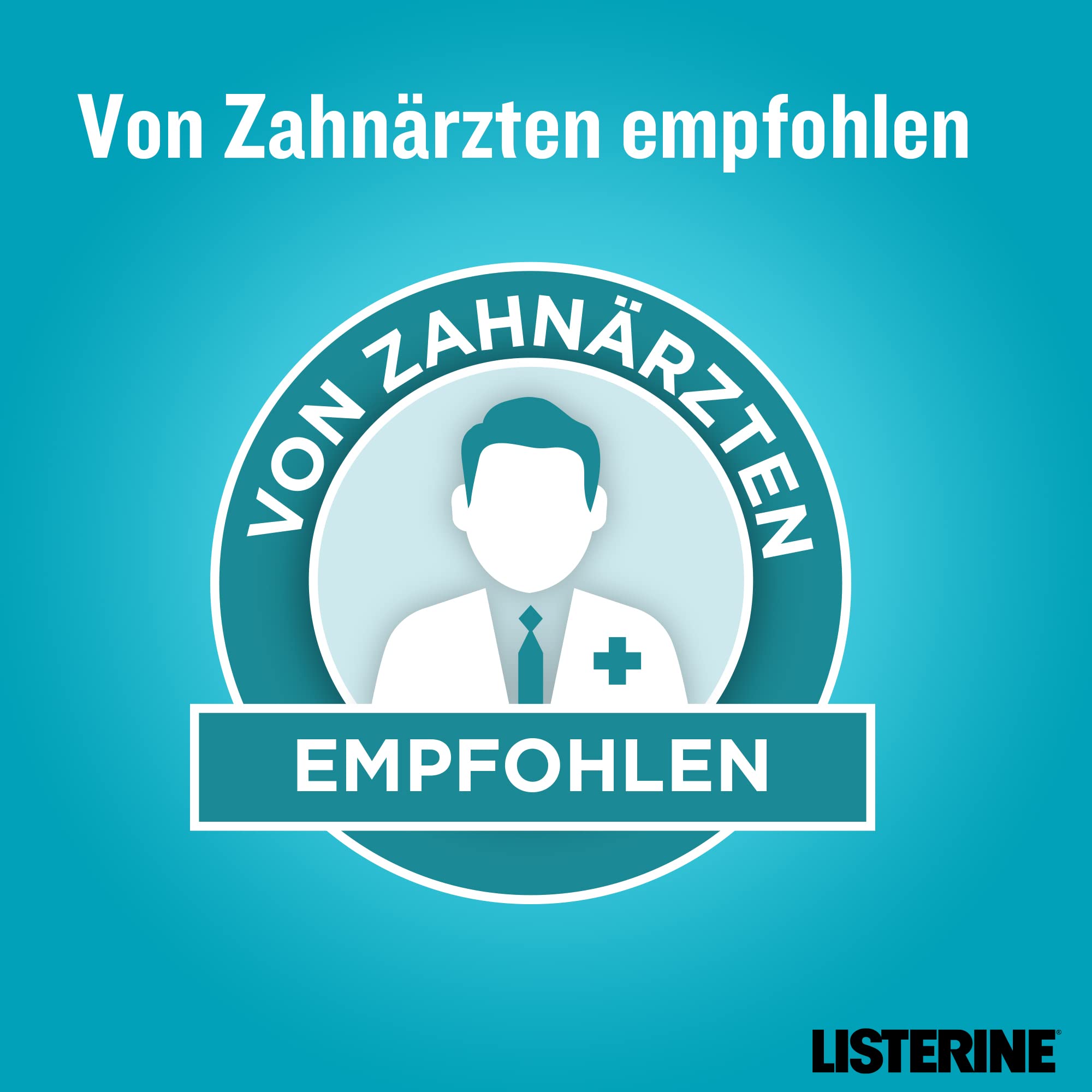 LISTERINE Cool Mint (6 x 600 ml), antibakterielle Mundspülung mit ätherischen Ölen und intensivem Minzgeschmack