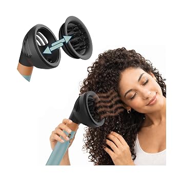 Wave Curl Diffuser for Dyson Airwrap by MMOBIEL Compatible Hair Diffuser Attachment for HS01, HS05, HS08 Dual Airflow Dome & Diffuse Modes for Defined Curls, Volume & Waves - Grey