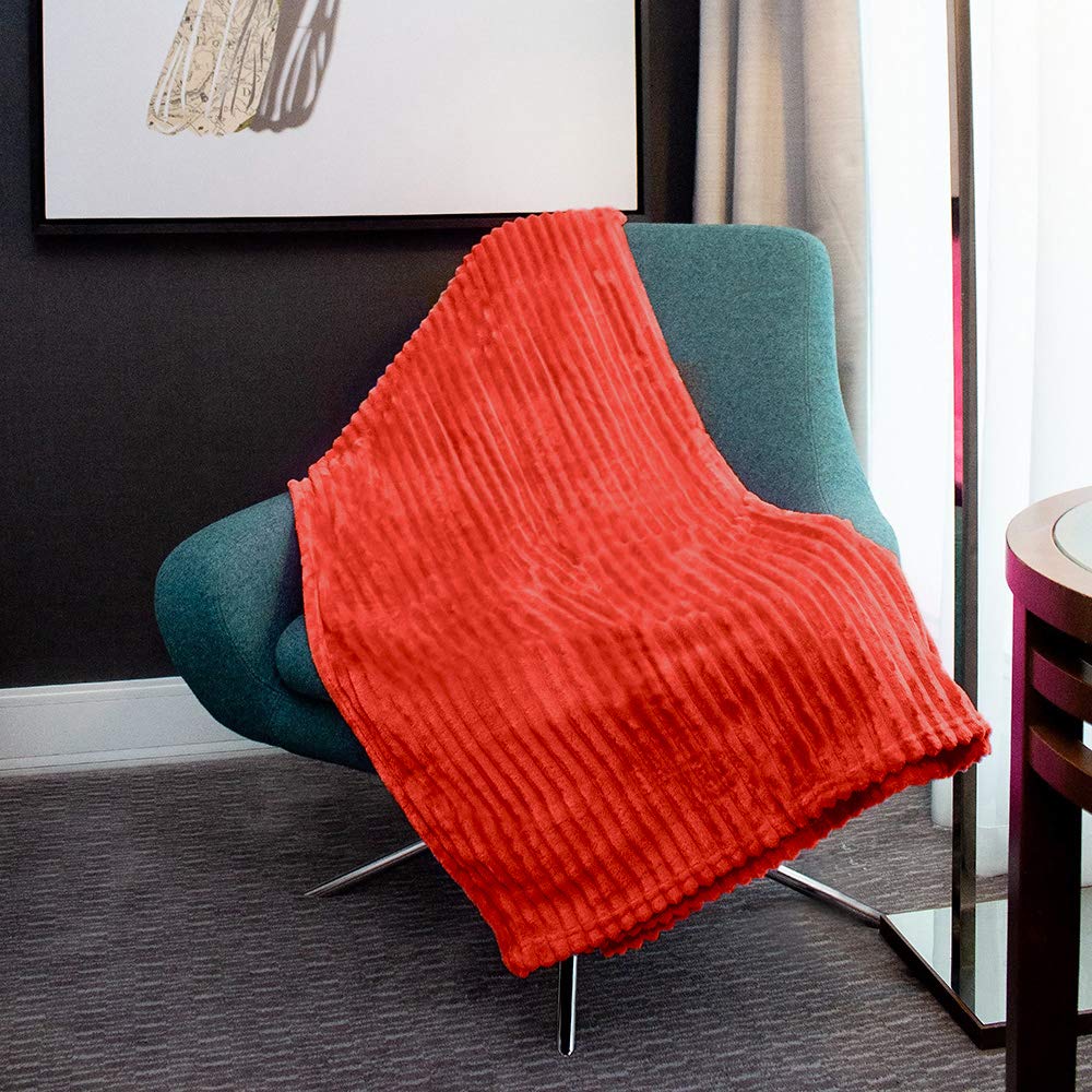 pd Pierre Donna Premium Pumping Fleece Blankets Lightweight Anti-Static & Thermal Bed Blanket 300 GSM Thermal Blanket for Sofa Cozy Living Room Single Blanket for Bed & Couch (Single, Red)