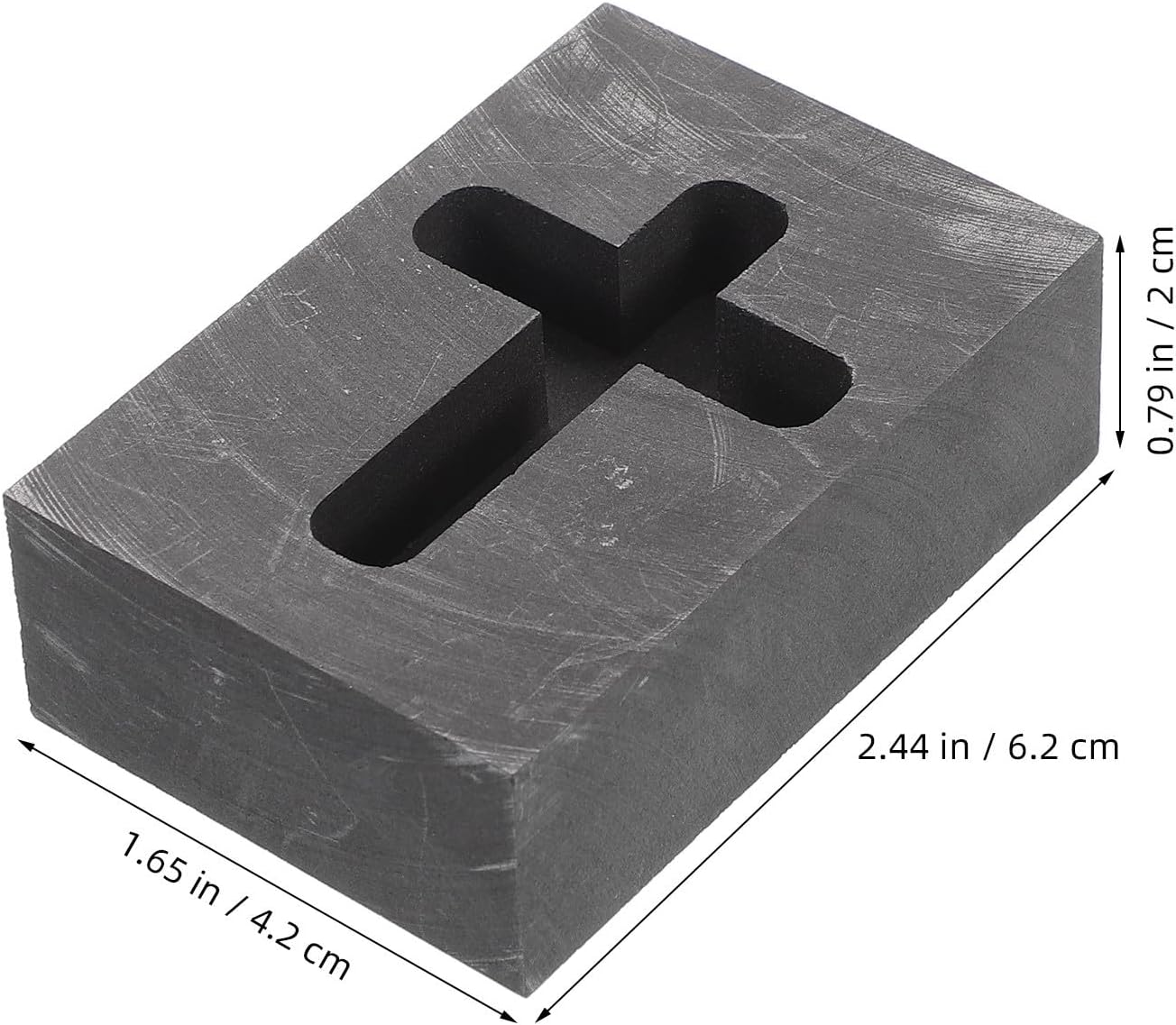Graphite Cross Shaped Mold for Jewelry Casting, Precise Shapes and Versatile Application, Black Metal Casting Mold for Melting Silver and Jewelry Ingot Making