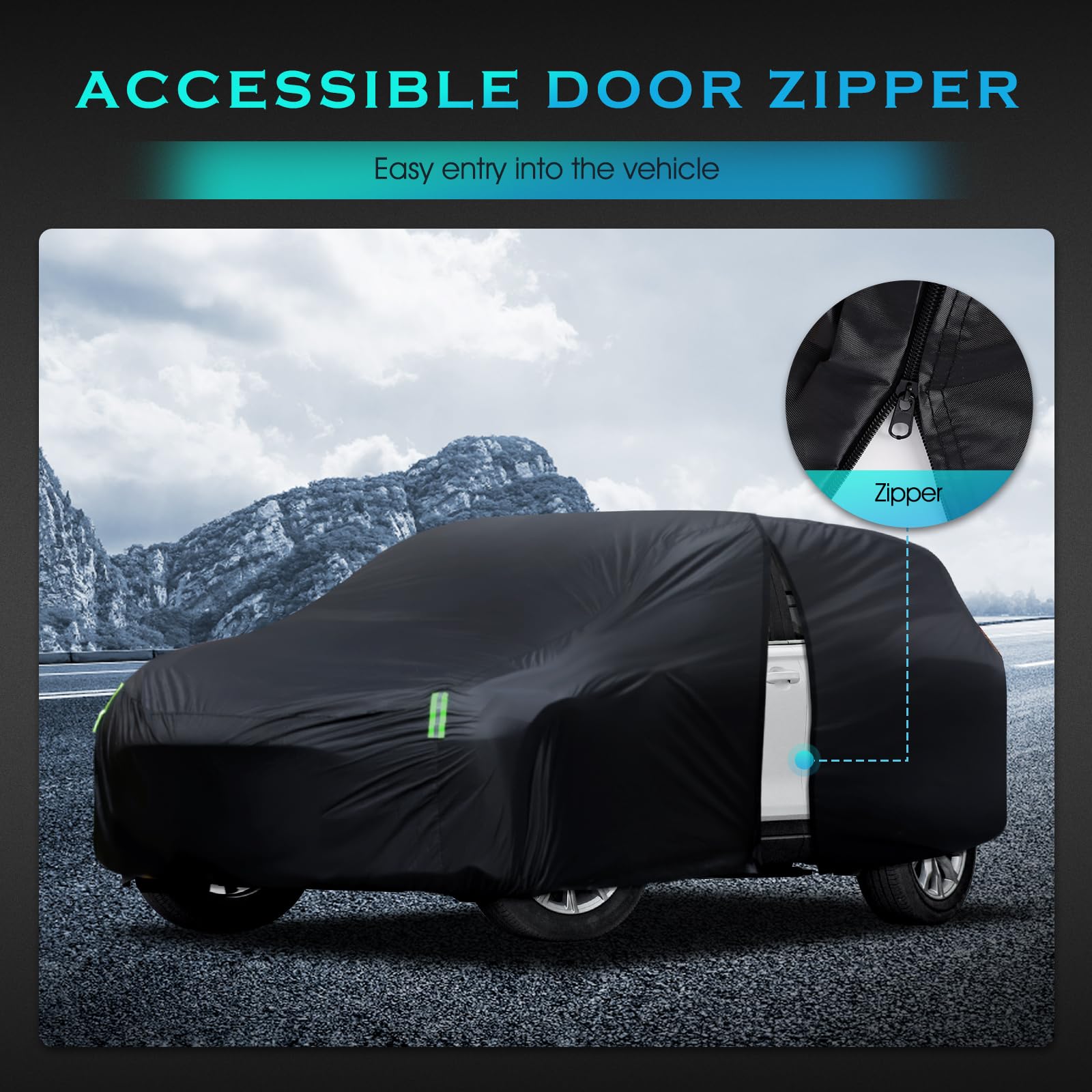 SUV Car Cover Waterproof All Weather for Automobiles Size S2 Universal Fit for Toyota RAV4 Honda CRV BMW — view 9