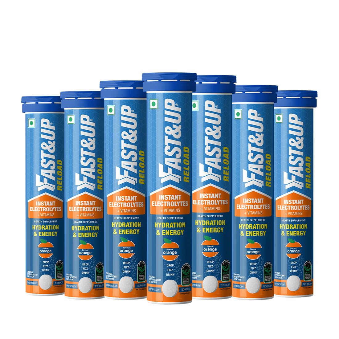 Fast&Up Reload Instant Hydration and Energy Drink - 140 Effervescent Tablets with all 5 Essential Electrolytes + Low Sugar and Added Vitamins - Certified Electrolytes Drink - Orange flavour (B09V53FVPX) Amazon Price History, Amazon Price Tracker