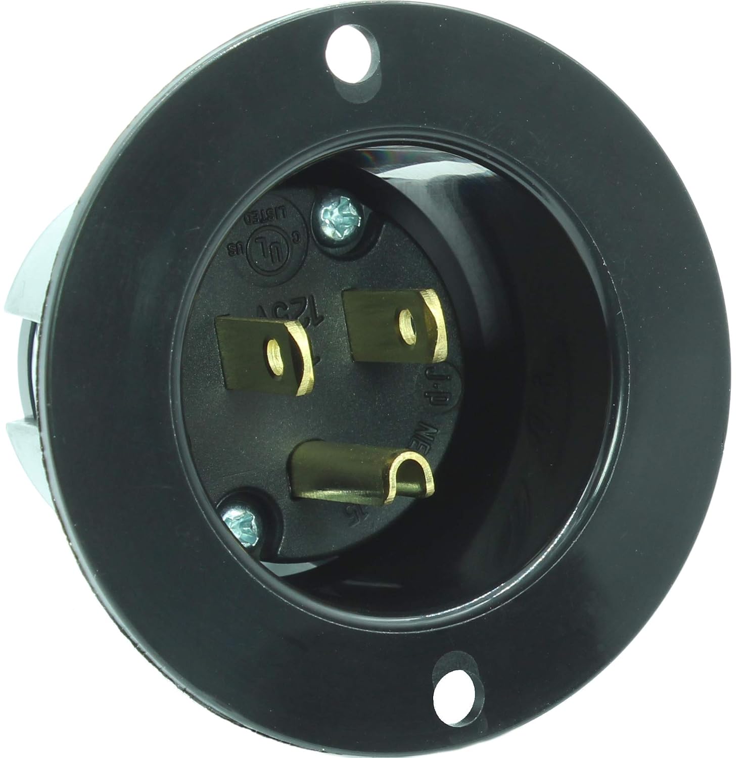 Get Special Price Journeyman-Pro 5278 15 Amp 120-125 Volt, NEMA 5-15 Flanged Inlet, Black Commercial Grade, 2 Pole-3 Wire, Straight Blade Plug Charger Receptacle (10-PACK w/No Covers)