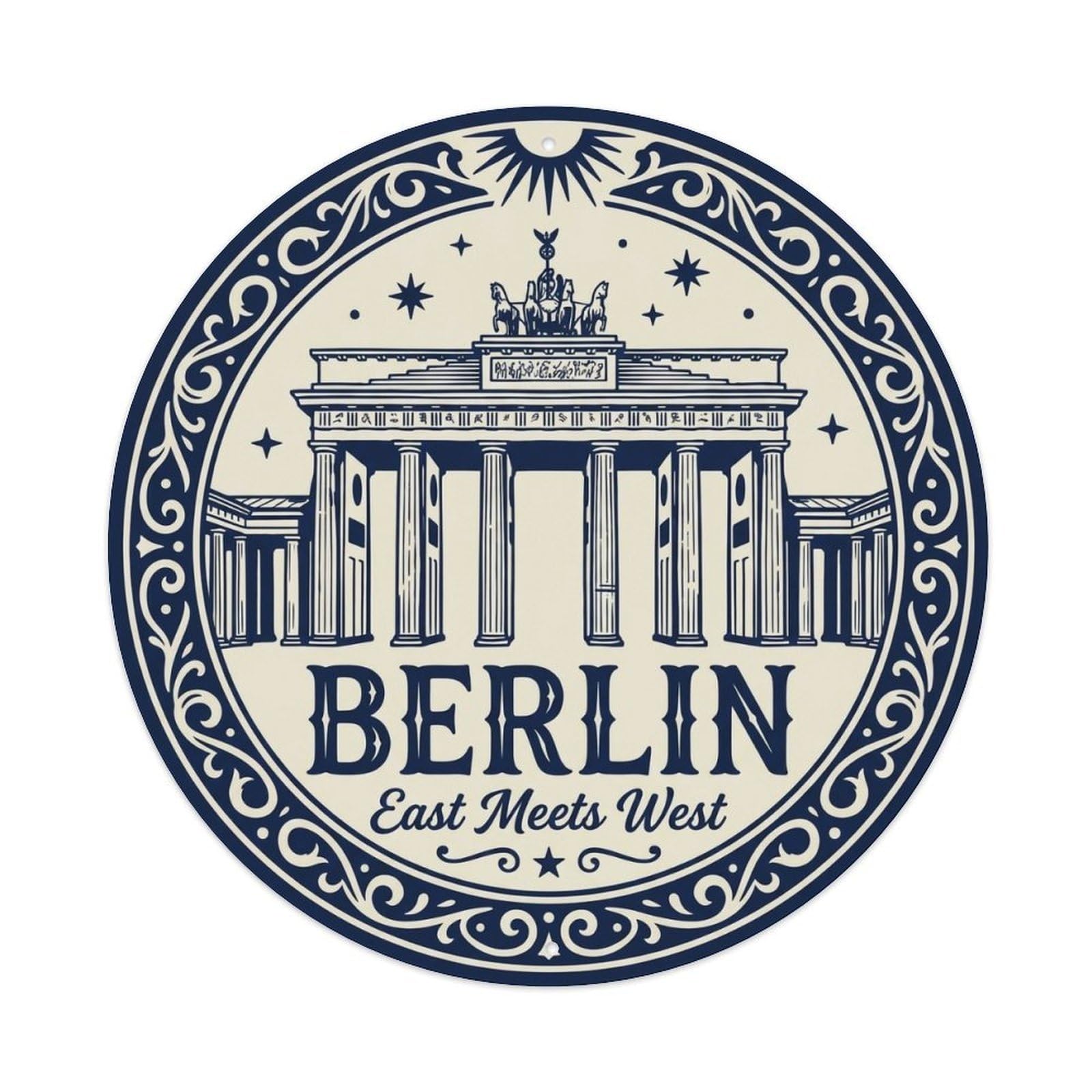 Vintage Travel Berlin Germany Gate 1 Metal Tin Sign