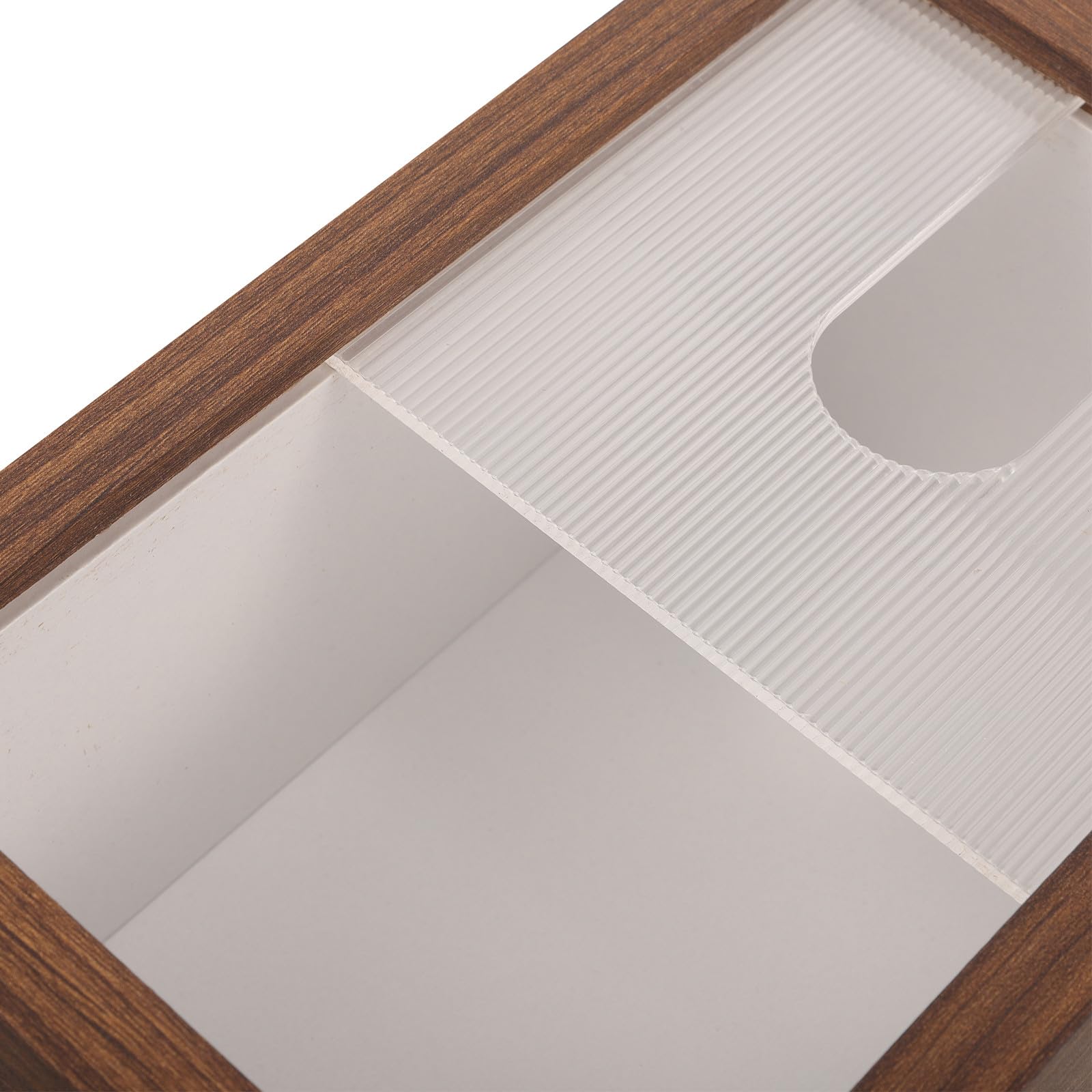 Holz Taschentuchbox Walnuss Design Serviettenspender Kompakt für Wohnzimmer Bad mit Deckel