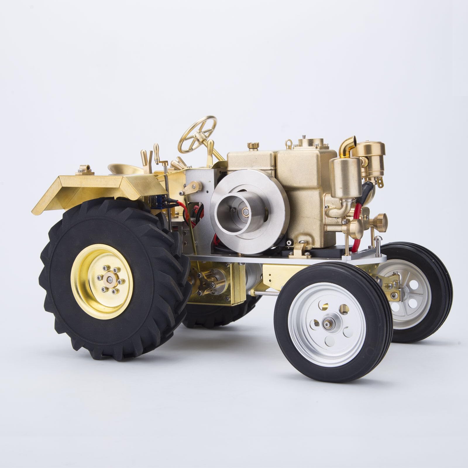 Mini retrò orizzontale raffreddato ad acqua monocilindrico motore a benzina modello trattore agricolo meccanico modello di veicolo, giocattoli creativi per adulti (T26)