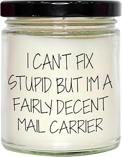 Funny Mail Carrier Quote Gifts: 9oz Vanilla Soy Candle for Mail Carrier Lovers, Perfect Valentine's Day Unique Gifts from Friend Gifts for Mail Carrier