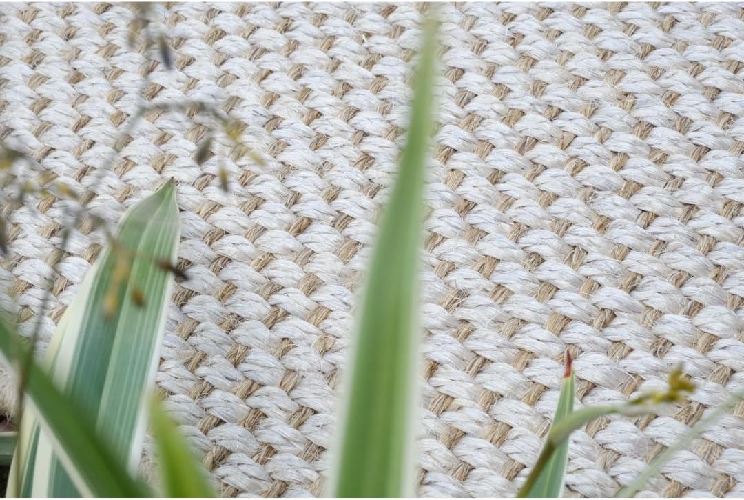Sisalana® Natural Sisal Area Rug 2' x 3' with Jute Border – Indoor Door Mat for Entryway, Non-Slip Rubber Backing, Flat-Woven Sisal Rug for Front Door and High-Traffic Areas (Rustic)