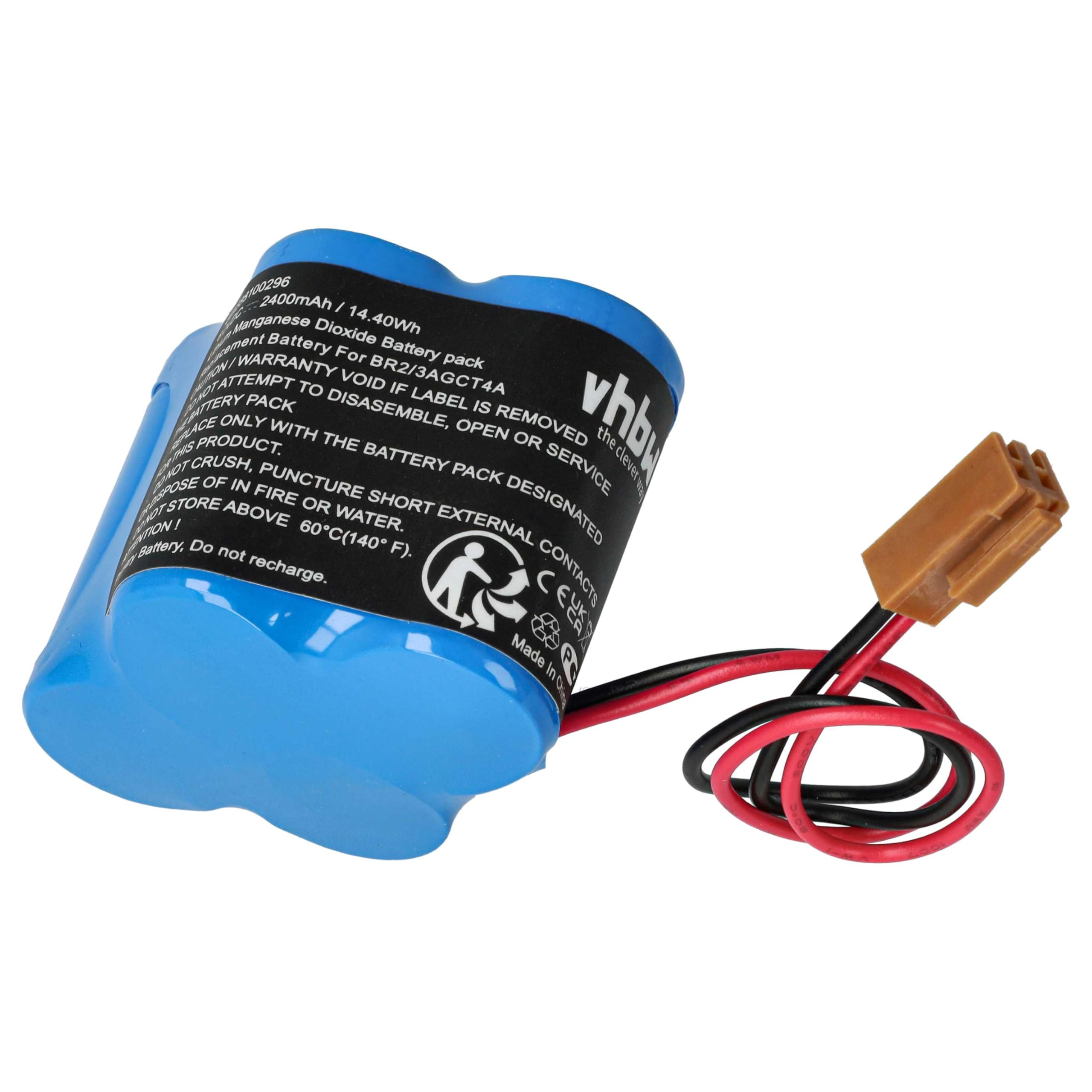 vhbw 5X batería reemplaza Dantona Matt Pack (con Conector marrón) para Controlador de periférico (2400 mAh, 6 V, Li-MnO2)