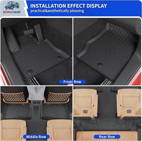 Miniatura 9 de Rongtaod - Tapetes para automóvil de 7 asientos, tapete de carga, protector de asiento trasero, accesorios protectores (tapete para maletero, tapete