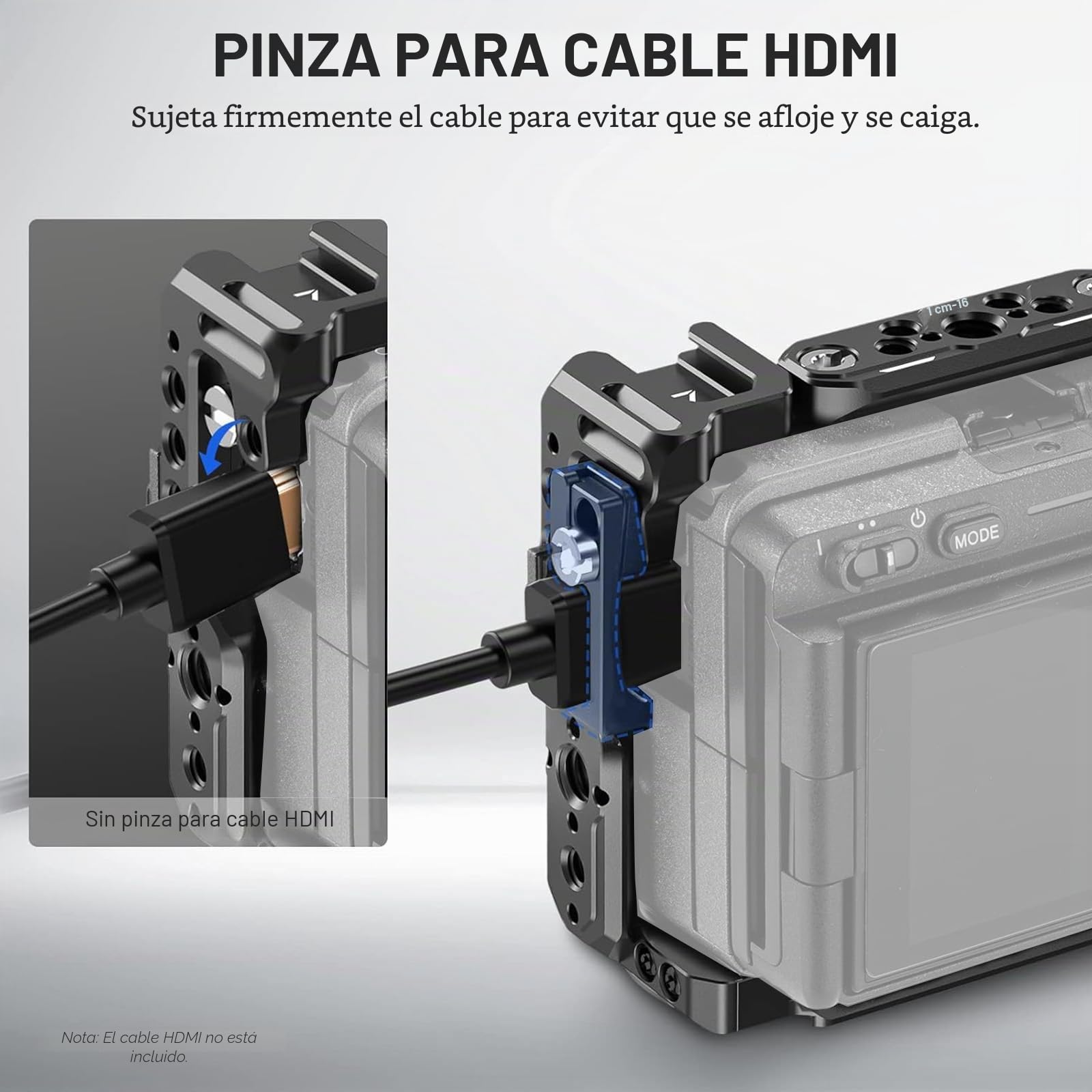 NEEWER FX3/FX30 Jaula con HDMI Cable Clamp, Riel NATO, Agujeros de Posicionamiento ARRI de 3/8", 1/4" Roscas, Compatible con Sony FX30 FX3 Original XLR Handle,Compatible con DJI RS3 RS2 Gimbal, CA011