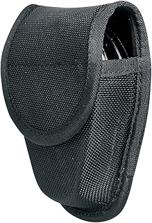 TAFTACFR Double Handcuff Case Hidden Snap Law Enforcement Military Standard Double Handcuff Pouch with Belt Loop (1680D Nylon)