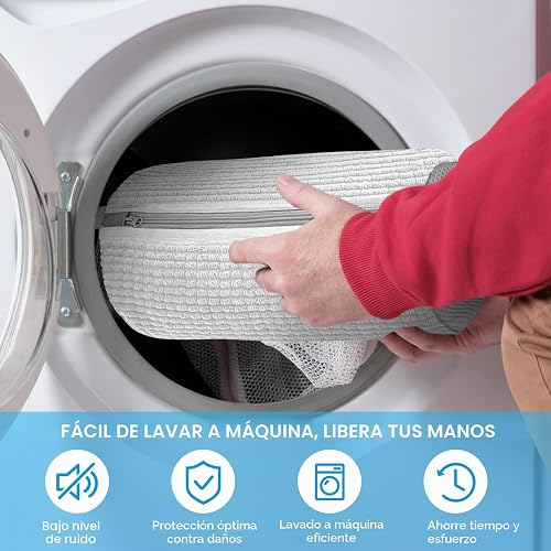 CNMTCCO Lot de 2 Sac Lavage Chaussures Machine à Laver, Sacs à Linge en Maille Réutilisables avec Fermeture Éclair Cachée, Filet de Nettoyage à 360° pour Baskets et Chaussures de Sport (2 sets blancs) - 5