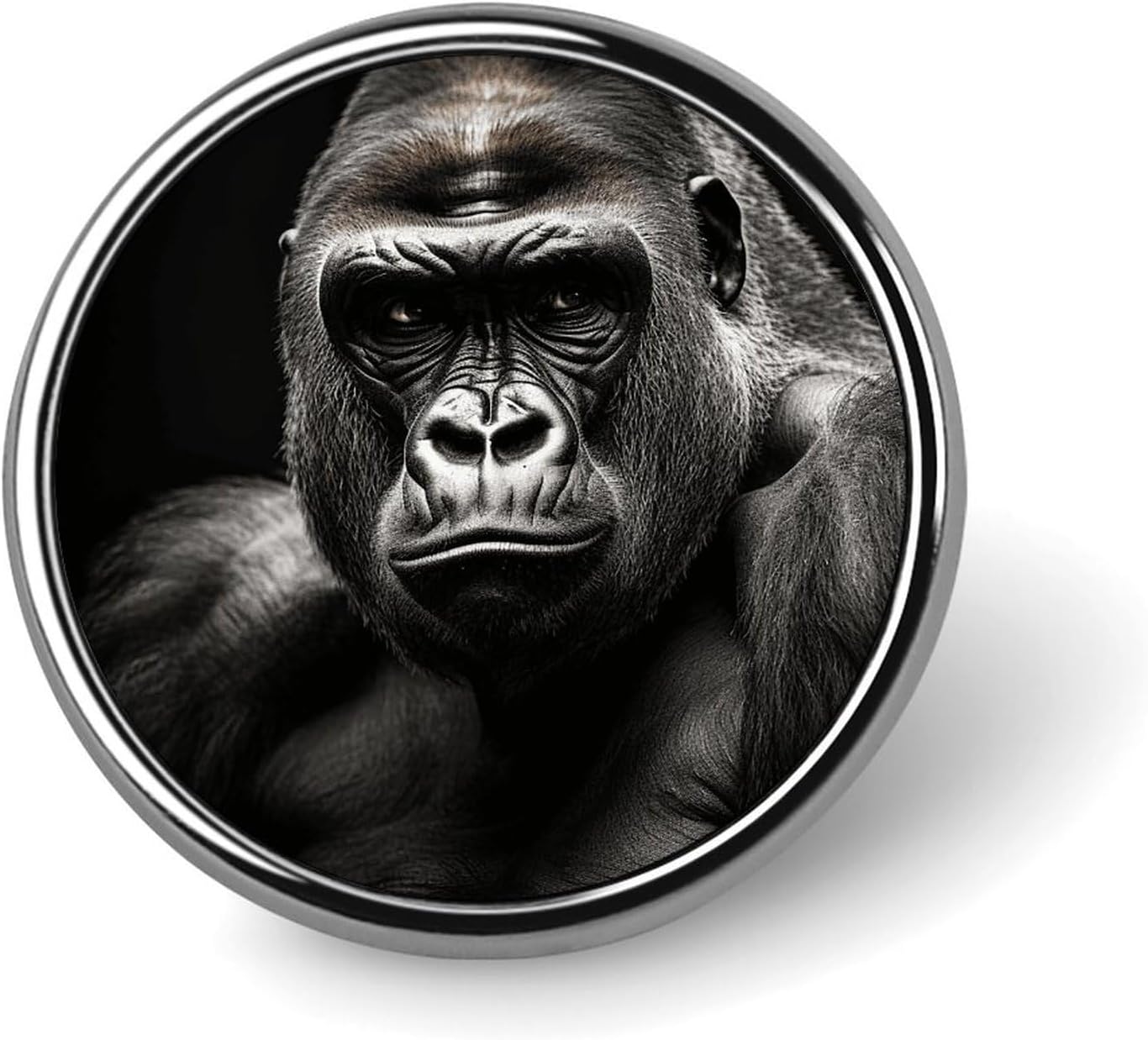 Male Gorilla Blank Round Badges Round Badge DIY Pin Back Buttons Clear Button Pins for Craft Projects Badge Making Accessories