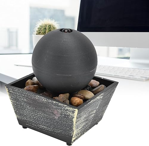 Miniatura 2 de Fuente de agua esférica que fluye decoración USB fuente de bola de mesa interior con luz LED y piedra fuente de escritorio mediación fuentes de