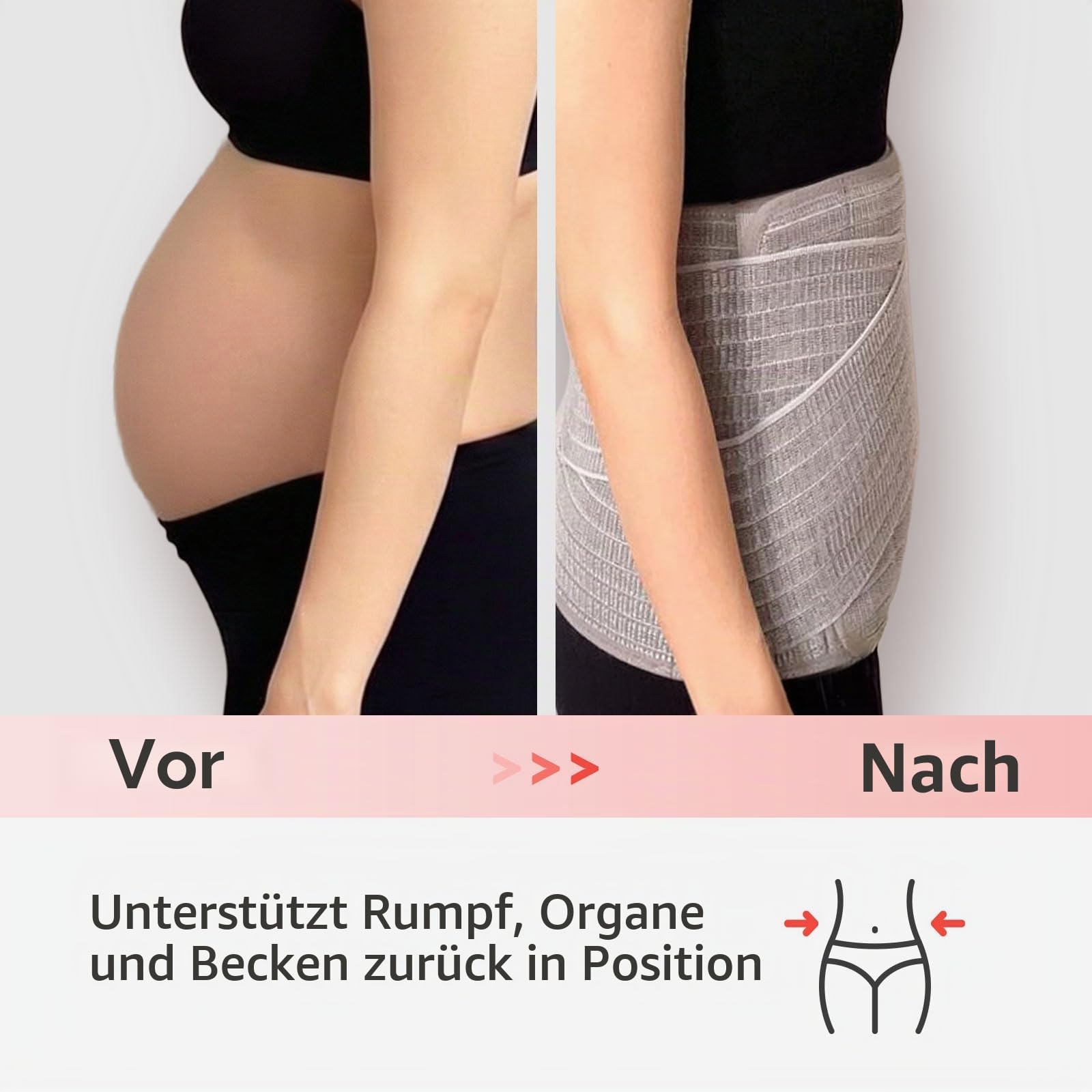 Mamaway Bauchband nach der Geburt, C-Abschnitt, Bauchbinde für postnatale, verstellbare Bauchwickel, Bauchstütze, Rückenschmerzlinderung (Polyester aus Bambuskohlefaser)