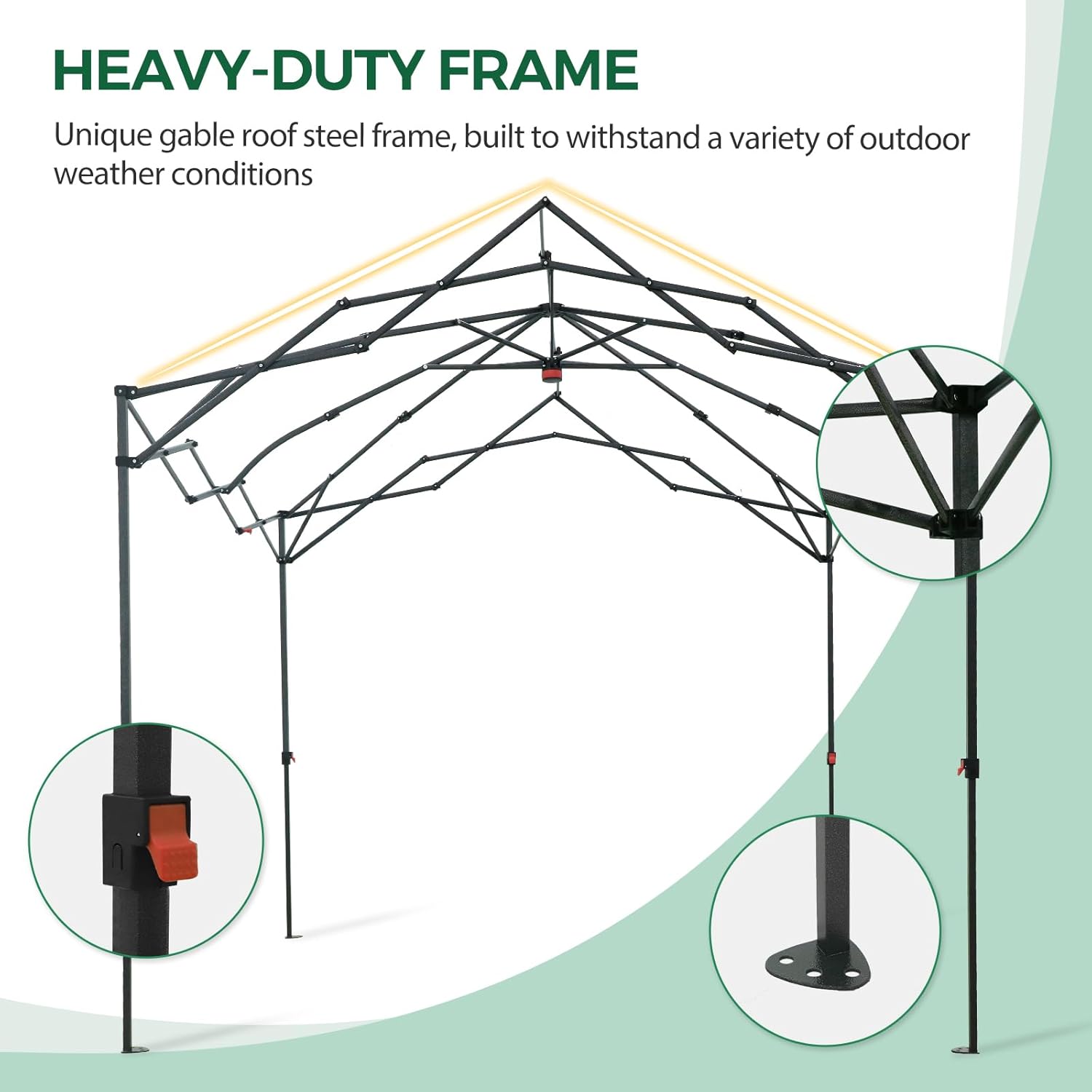 8x8 Pop Up Greenhouse, Instant Walk in Green House with PE Cover, Power Ports, Roll up Doors & Windows for Indoor Outdoor Plant Growing, Green