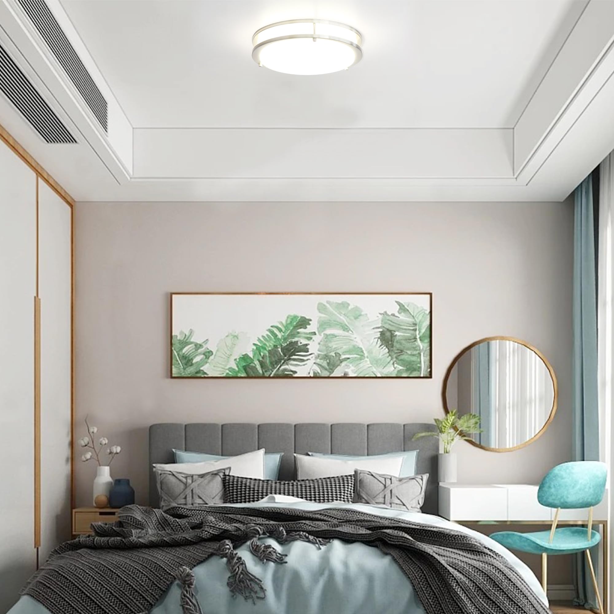 BLNAN Dimmable LED Flush Mount Ceiling Light Fixture With Remote - View #6