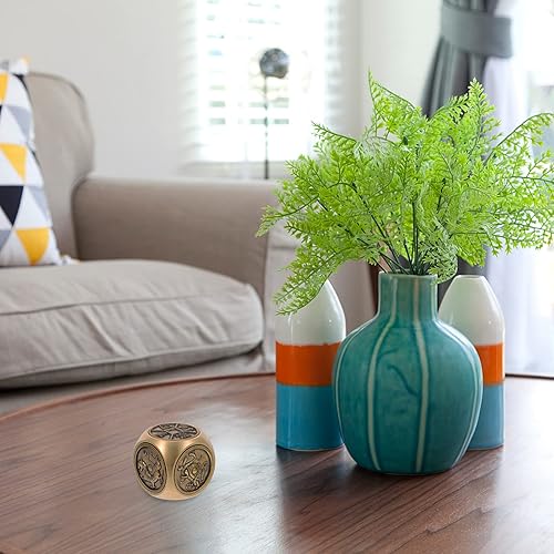 Miniatura 5 de Adorno de escritorio de seis caras de latón artesanal con acabado luminoso para decoración del hogar coleccionables y entusiastas del arte únicos