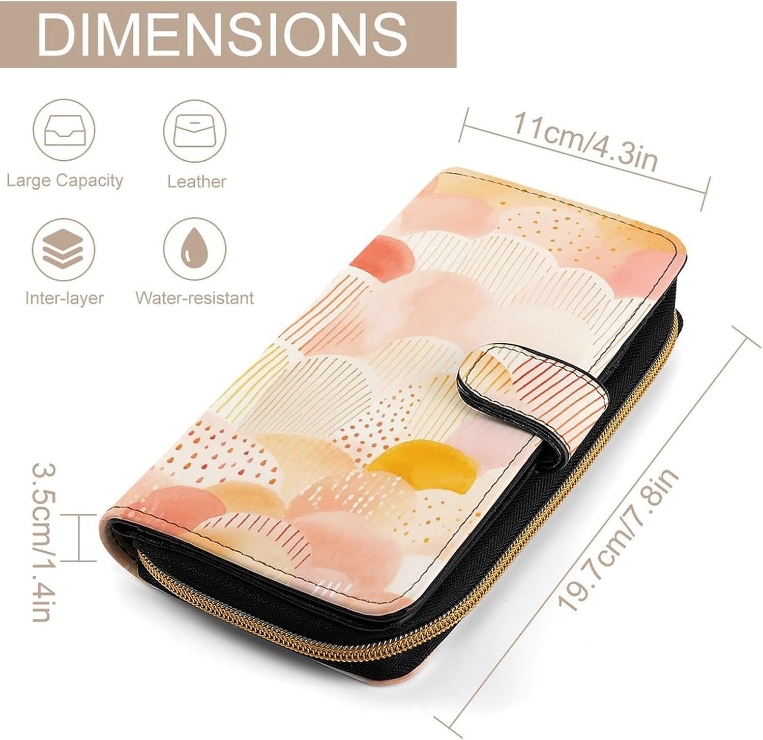 Orange And Yellow Travel Wallet for Men & Women RFID Blocking Card Organizer Credit Card Holder Large Capacity
