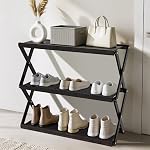 Bamboo rack de chaussures noir pour le placard 6 Rangement des chaussures de niveau Organisateur Entrée Étagère de chaussures de haut en bois