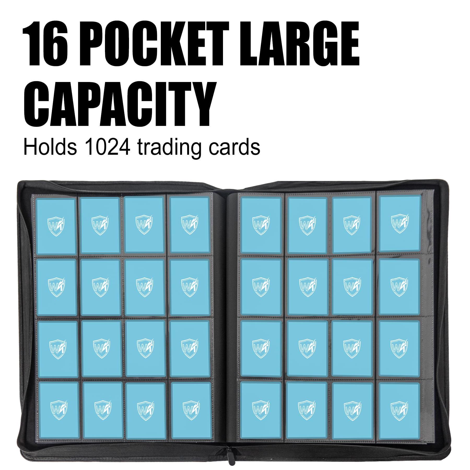 Amazon.com: Card Binder for Trading Cards,16 Pocket with 32 Sleeves up to  1024 Cards, Waterproof Card Storage Book with Sleeves, Fits Baseball  Football Basketball Sports Cards : Electronics