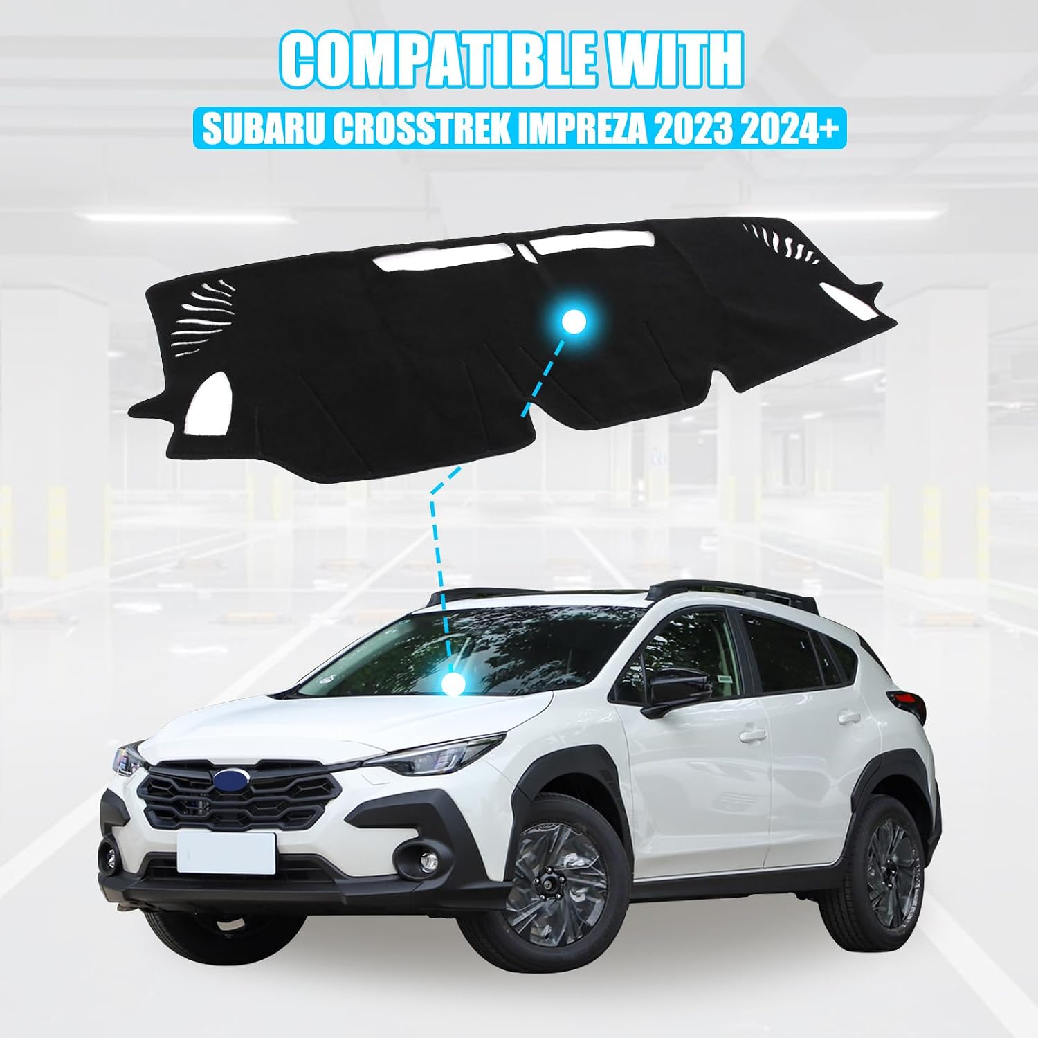 Dash Cover Mat Dash Mat Compatible with Subaru Crosstrek Impreza 2023-2026 Forester 2025 2026,Polyester Car Dashboard Cover Sun Shade Pad,Anti-Slip Dash Board Pad Accessories