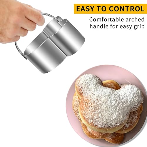 Miniatura 10 de ALLTOP 5 cortadores de galletas con asa, cortador de galletas cuadrado de acero inoxidable con borde estriado, herramientas esenciales profesionales