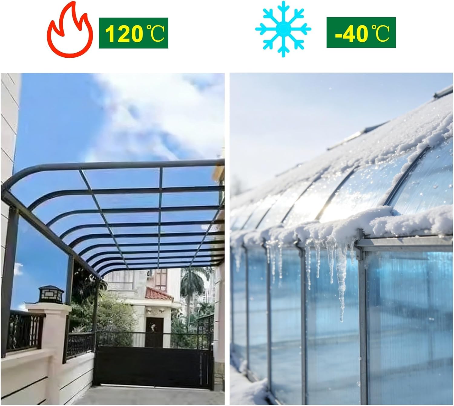 1 mm Polycarbonate Sheet Greenhouse Plastic Impact Resistant UV Protected Transparent PC Panel High Toughness for Greenhouse Carport Light Cover(100x200cm/3.3x6.6ft)