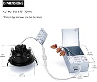 Vista 4 de Foco giratorio de cardán empotrado sin canless de 5 CCT de 3 pulgadas, lámpara de techo de globo ocular de 3 pulgadas, luces empotrables regulables