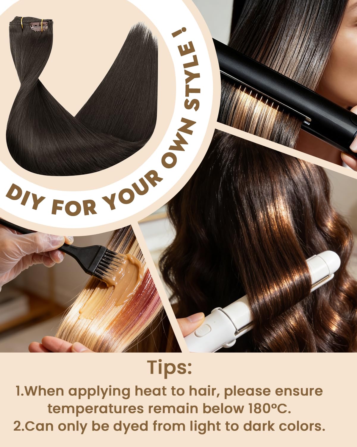 Hetto Extension Cheveux Naturel Clip Balayage Marron Foncé Extension Clip Cheveux Naturel Blond Caramel Invisible Humain Remy Lisse Légère et Confortable Usage Quotidien 30cm 80g 5pcs #4/27/4