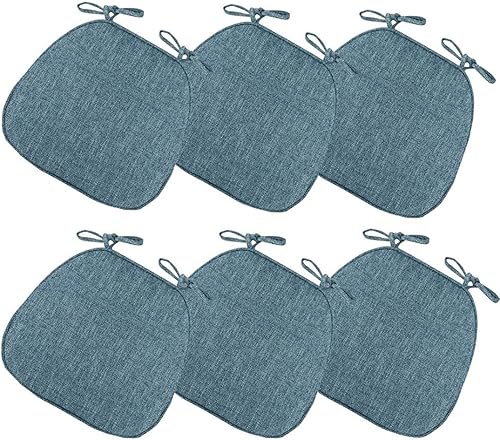 Miniatura 14 de ETULLE Cojines de silla para sillas de comedor, paquete de 2/4/6, almohadillas gruesas para sillas con lazos antideslizantes en forma de U, 16.1 x